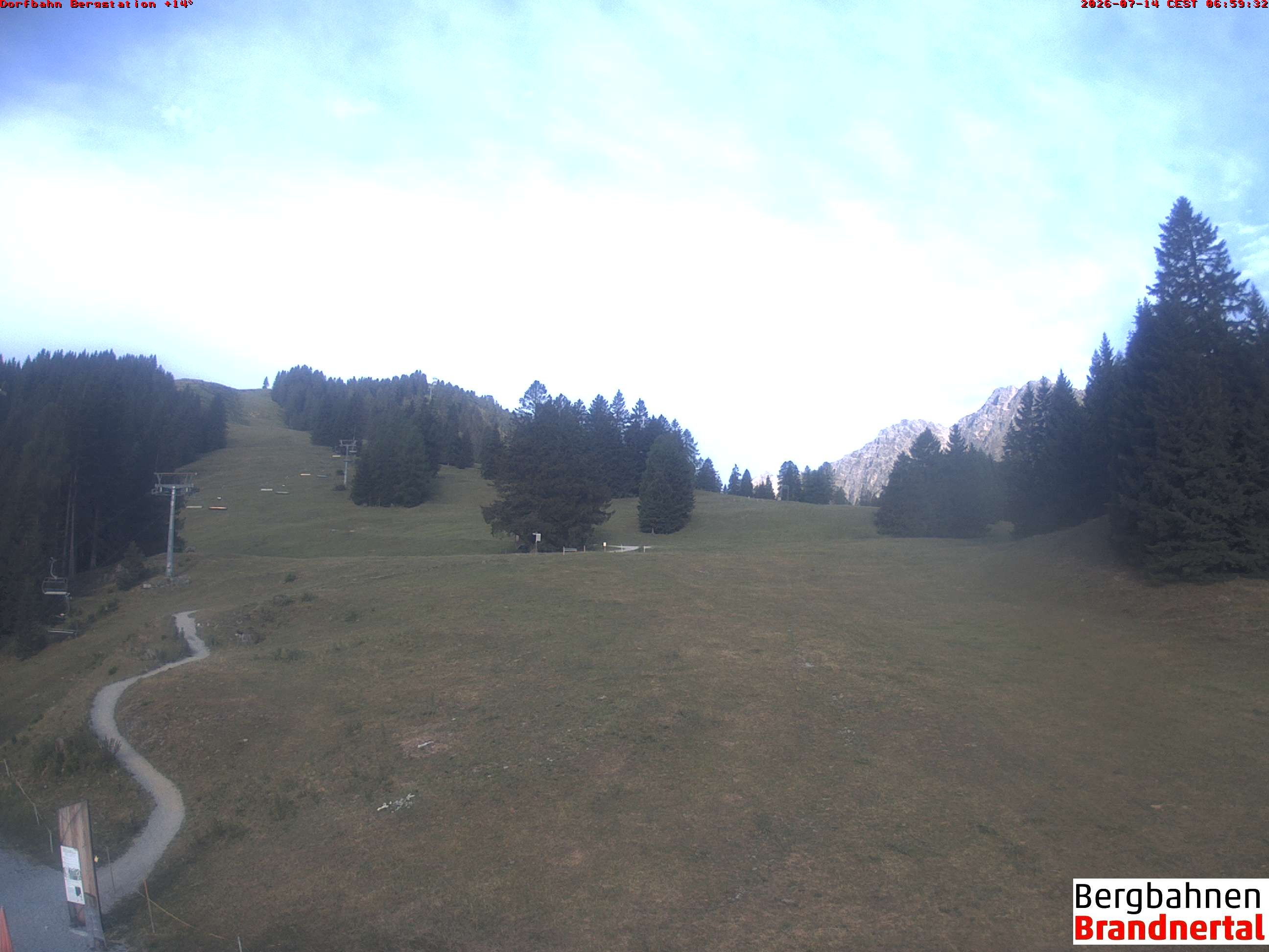 Archived image Webcam mountain station "Dorfbahn", valley "Brandnertal"