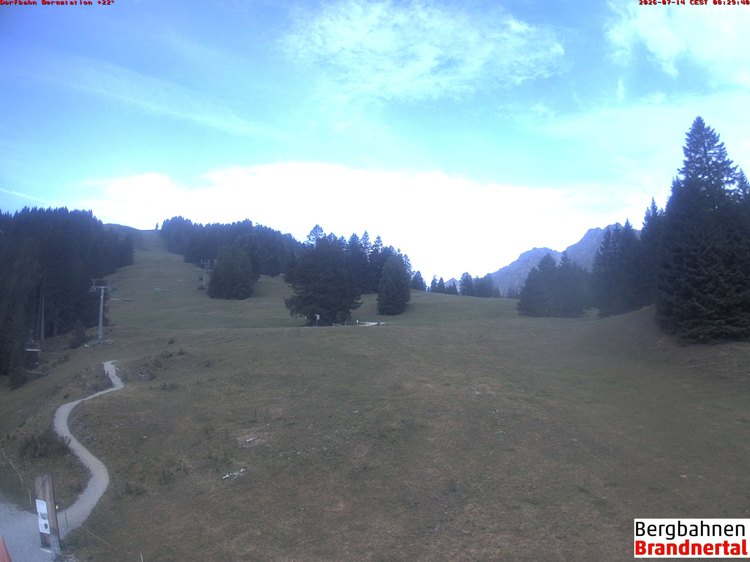Archived image Webcam mountain station "Dorfbahn", valley "Brandnertal"
