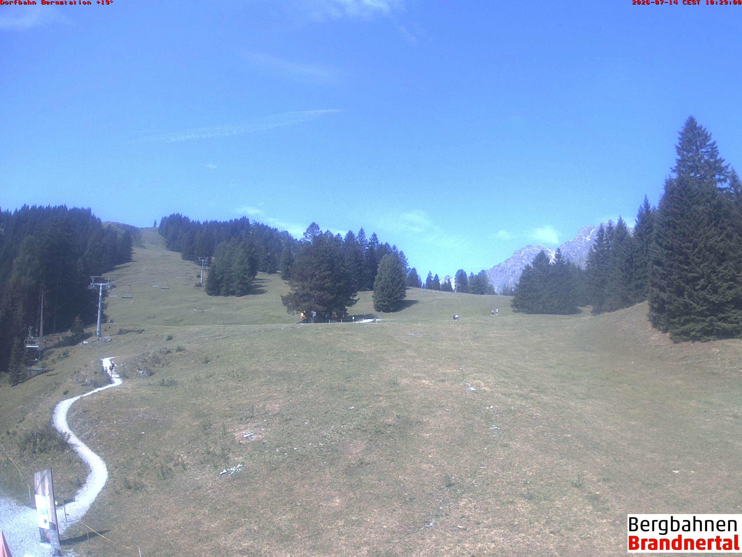 Archived image Webcam mountain station "Dorfbahn", valley "Brandnertal"