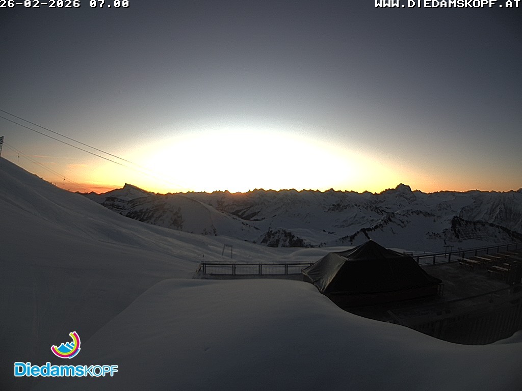 Archived image Webcam mountain station gondola "Diedamskopf", Vorarlberg