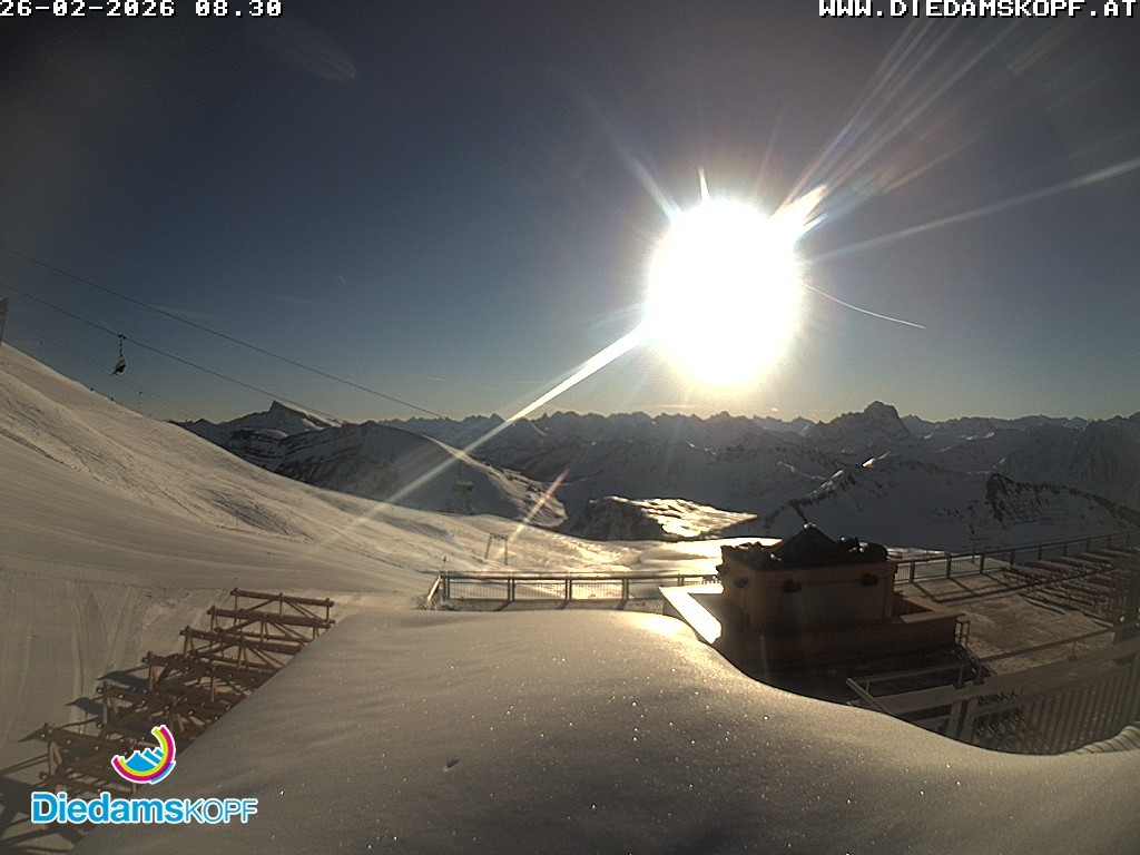 Archived image Webcam mountain station gondola "Diedamskopf", Vorarlberg