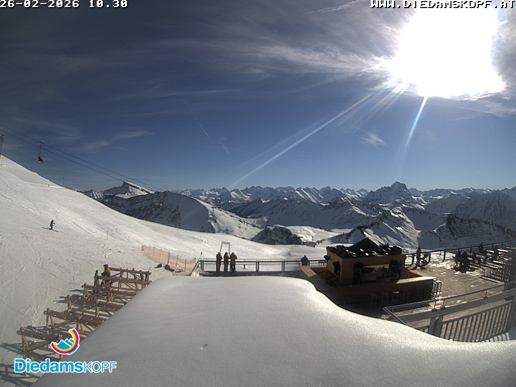 Archived image Webcam mountain station gondola "Diedamskopf", Vorarlberg