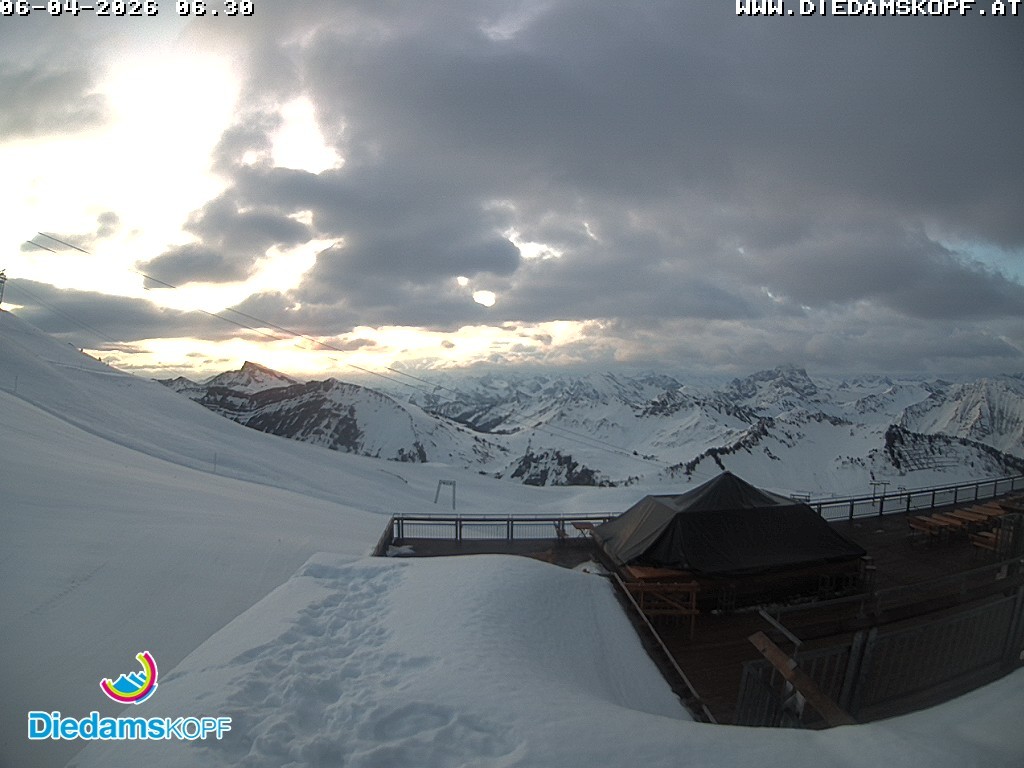 Archived image Webcam mountain station gondola "Diedamskopf", Vorarlberg