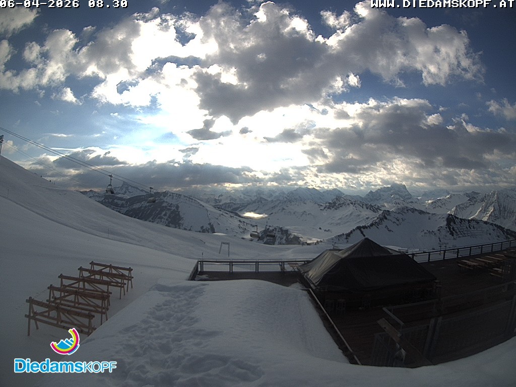 Archived image Webcam mountain station gondola "Diedamskopf", Vorarlberg