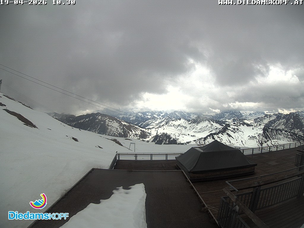 Archived image Webcam mountain station gondola "Diedamskopf", Vorarlberg