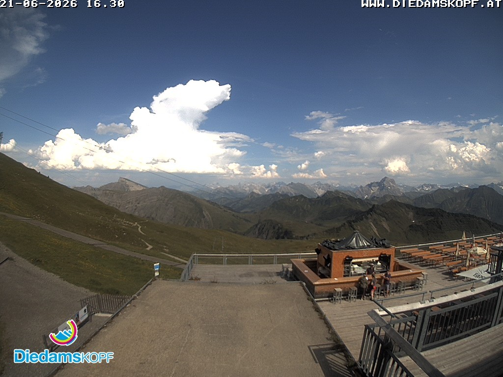 Archiv Foto Webcam Bergstation Diedamskopf, Vorarlberg