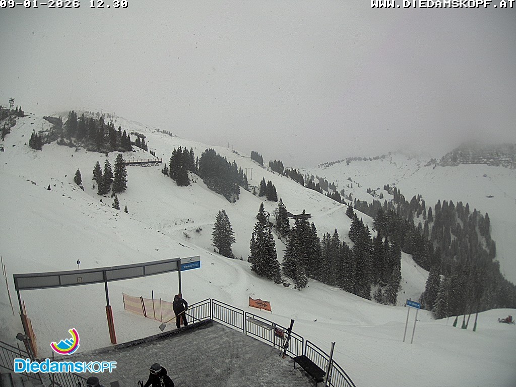 Archiv Foto Webcam Diedamskopf: Ausblick Wedelstube