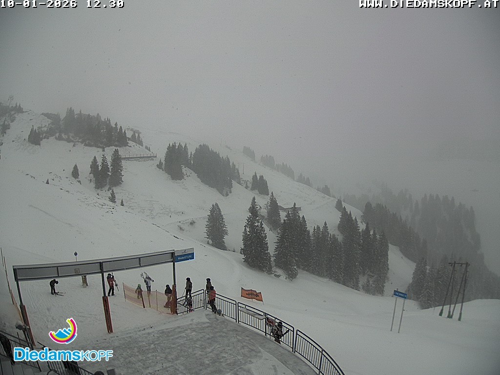 Archiv Foto Webcam Diedamskopf: Ausblick Wedelstube