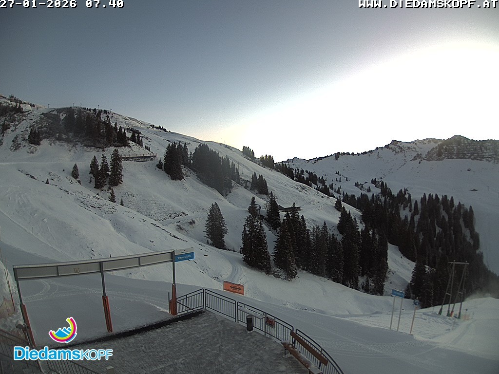 Archived image Webcam Mountain Diedamskopf - View Wedelstube