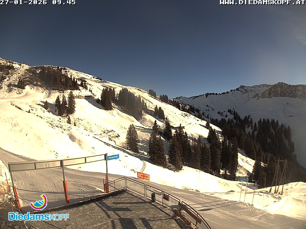 Archived image Webcam Mountain Diedamskopf - View Wedelstube