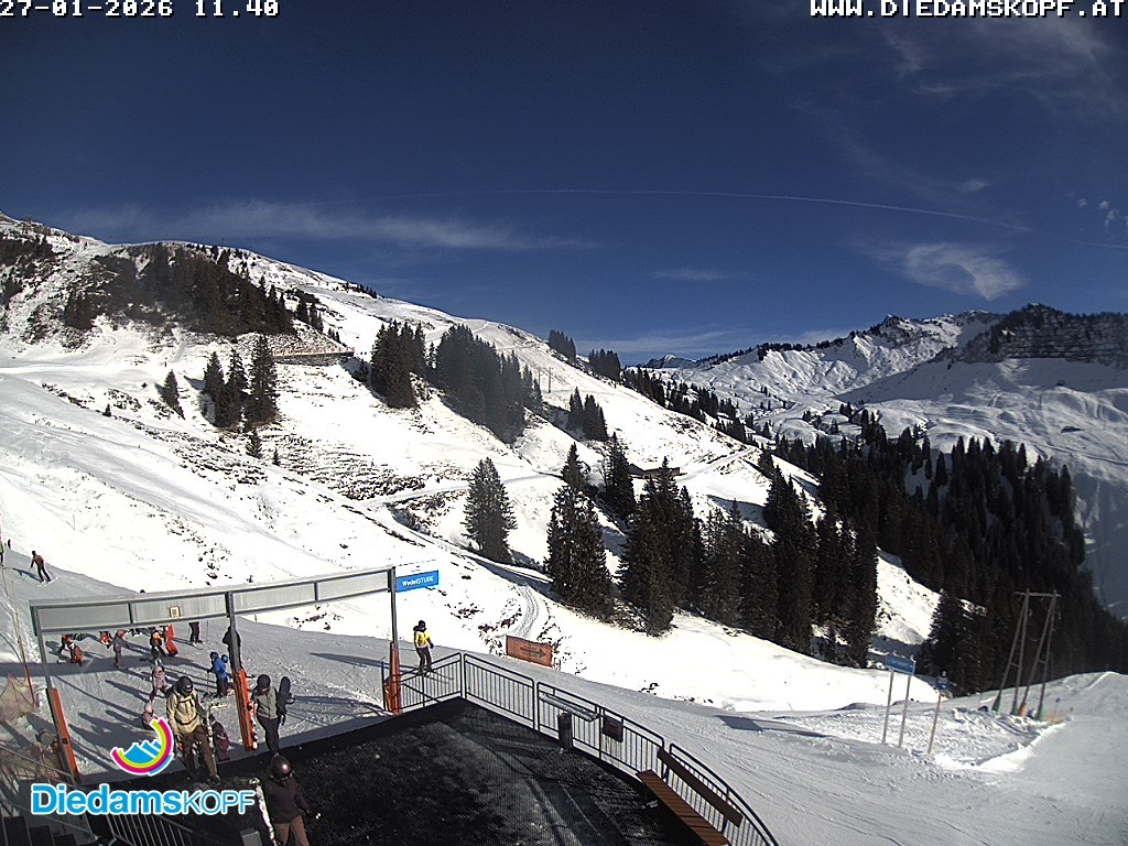 Archived image Webcam Mountain Diedamskopf - View Wedelstube