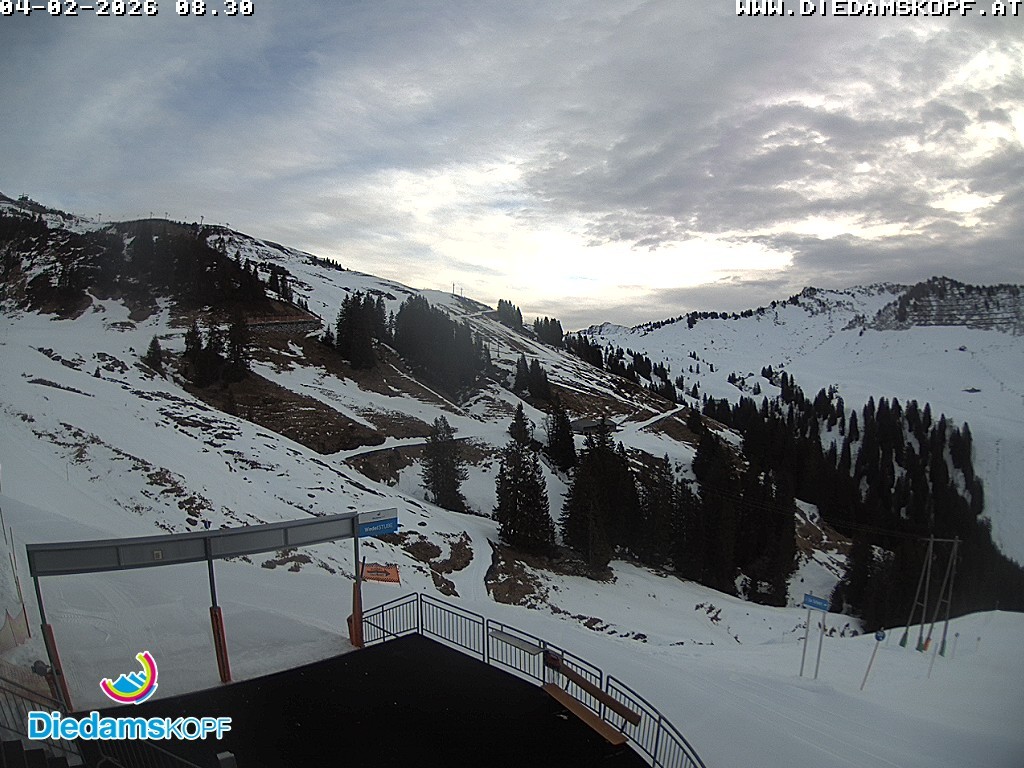 Archived image Webcam Mountain Diedamskopf - View Wedelstube
