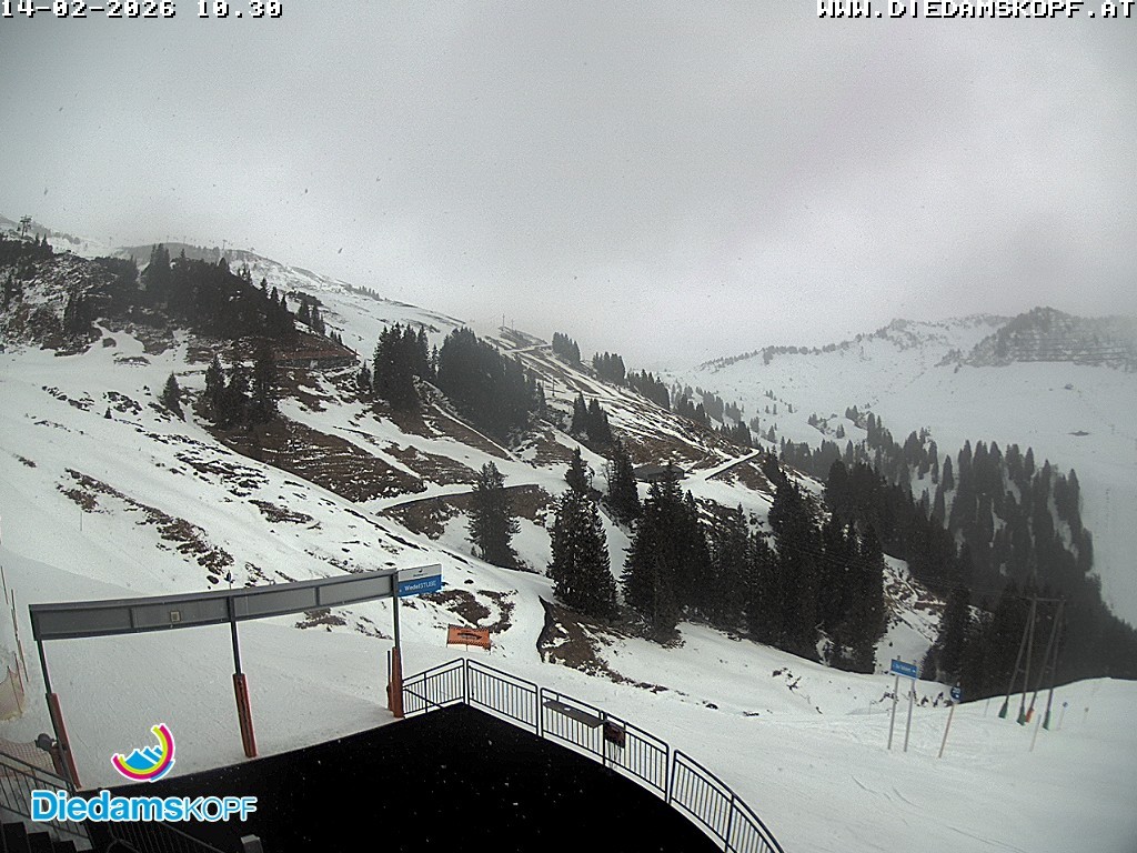 Archiv Foto Webcam Diedamskopf: Ausblick Wedelstube