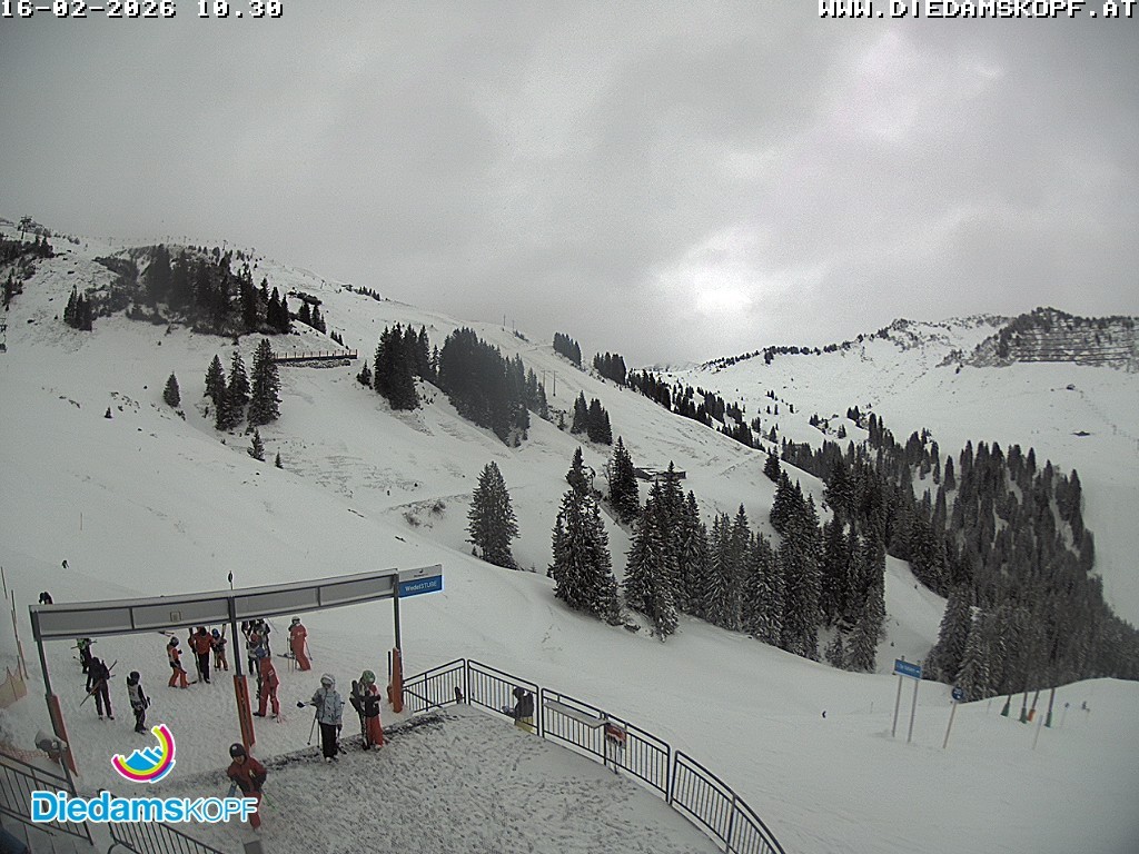 Archived image Webcam Mountain Diedamskopf - View Wedelstube