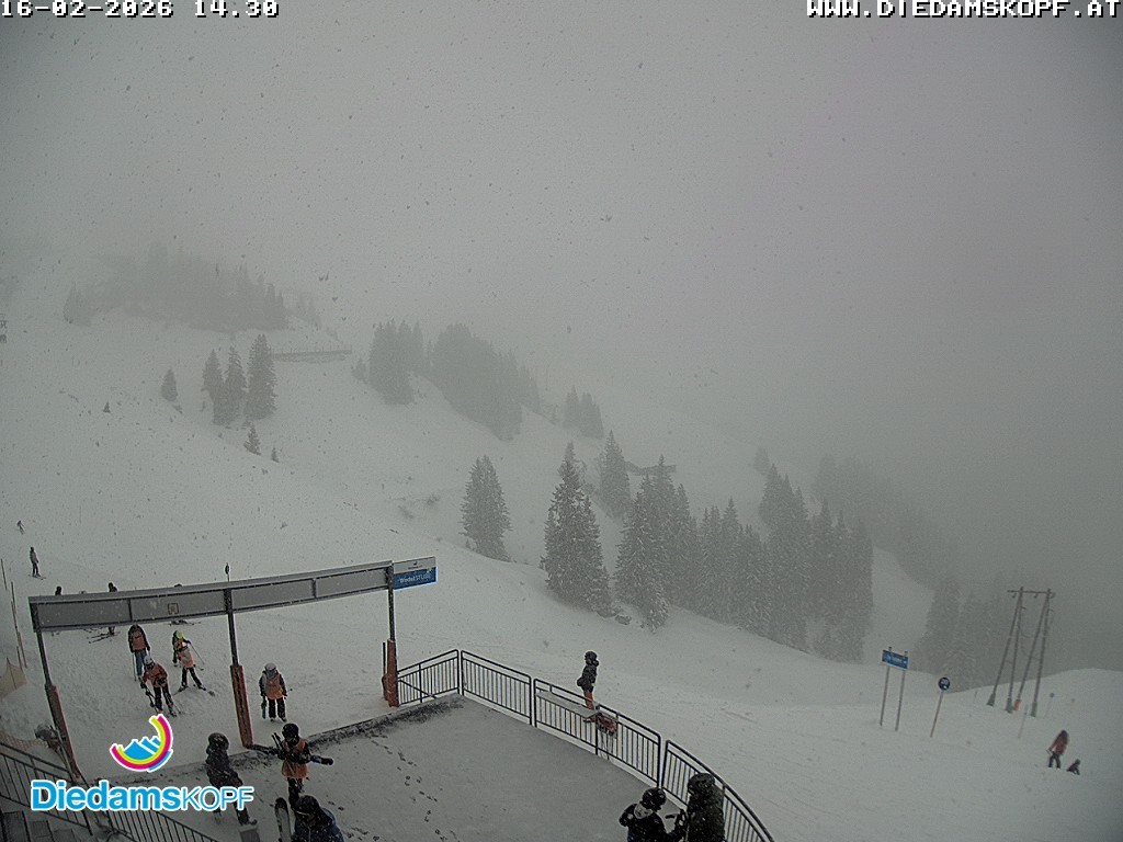 Archiv Foto Webcam Diedamskopf: Ausblick Wedelstube