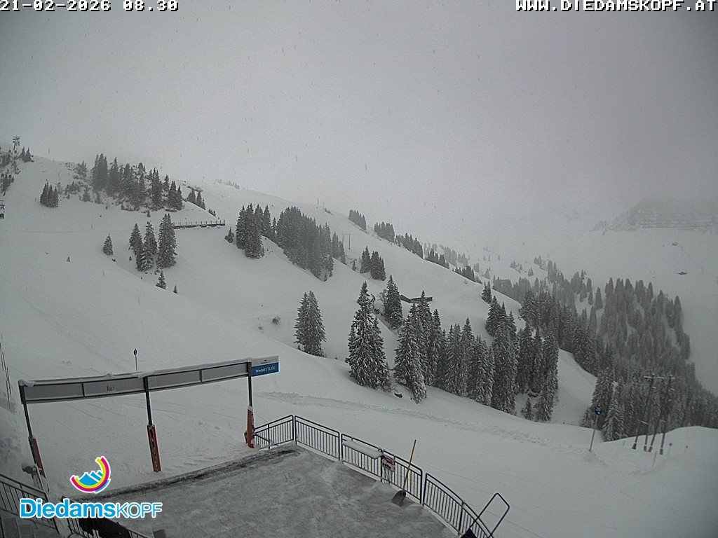 Archiv Foto Webcam Diedamskopf: Ausblick Wedelstube