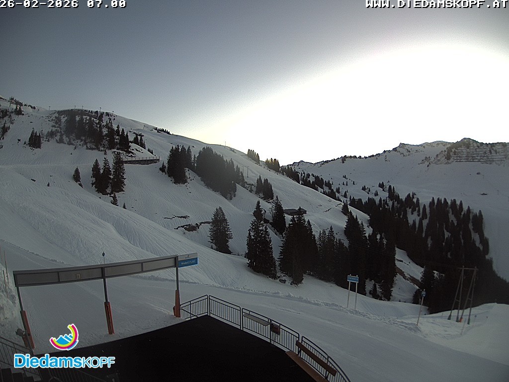 Archived image Webcam Mountain Diedamskopf - View Wedelstube