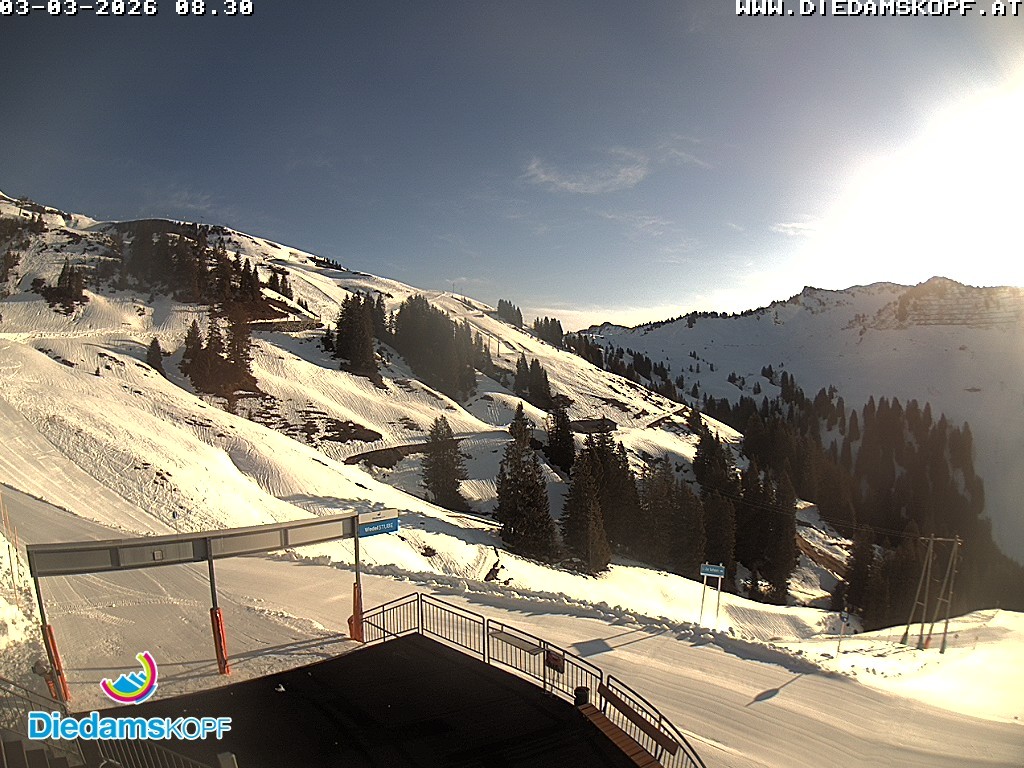 Archiv Foto Webcam Diedamskopf: Ausblick Wedelstube