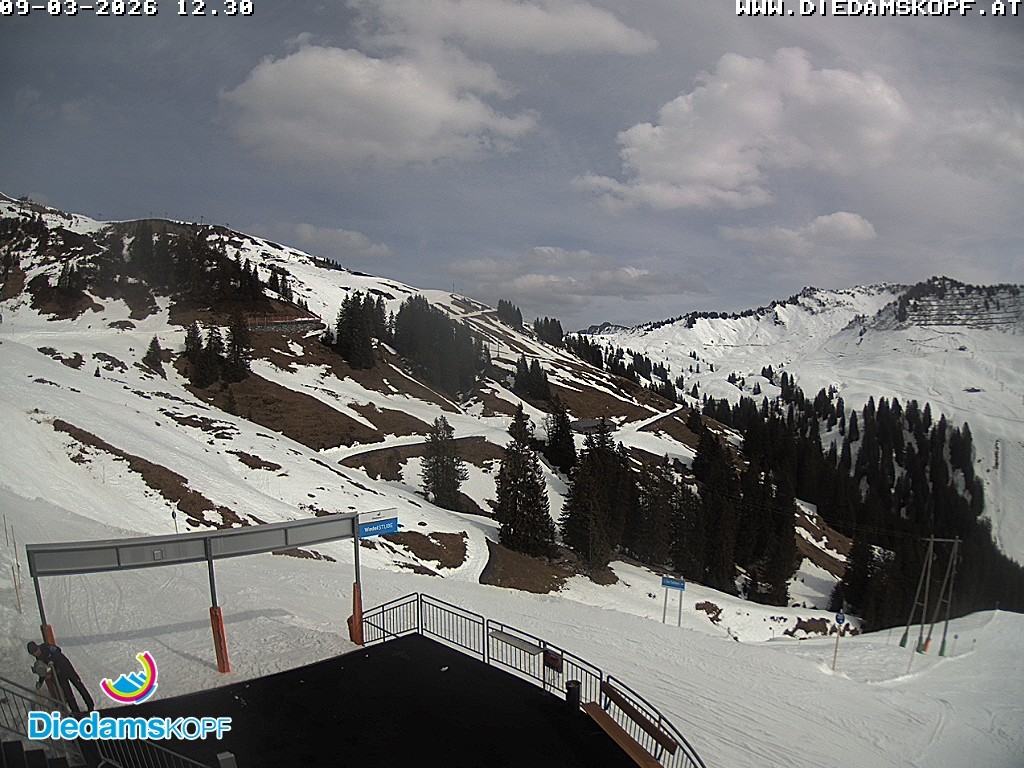 Archiv Foto Webcam Diedamskopf: Ausblick Wedelstube