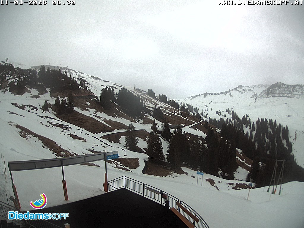 Archiv Foto Webcam Diedamskopf: Ausblick Wedelstube