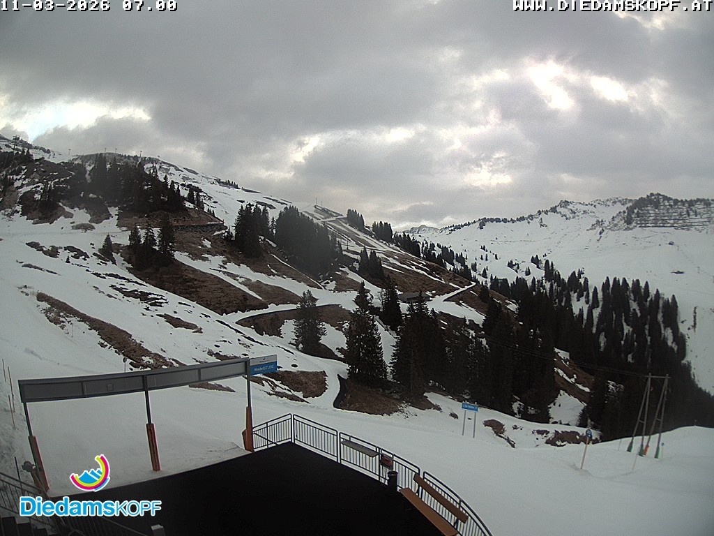 Archiv Foto Webcam Diedamskopf: Ausblick Wedelstube