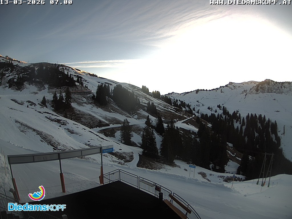 Archiv Foto Webcam Diedamskopf: Ausblick Wedelstube