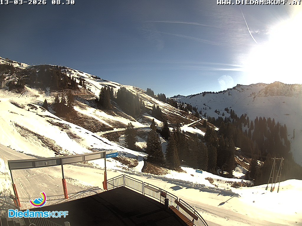 Archiv Foto Webcam Diedamskopf: Ausblick Wedelstube