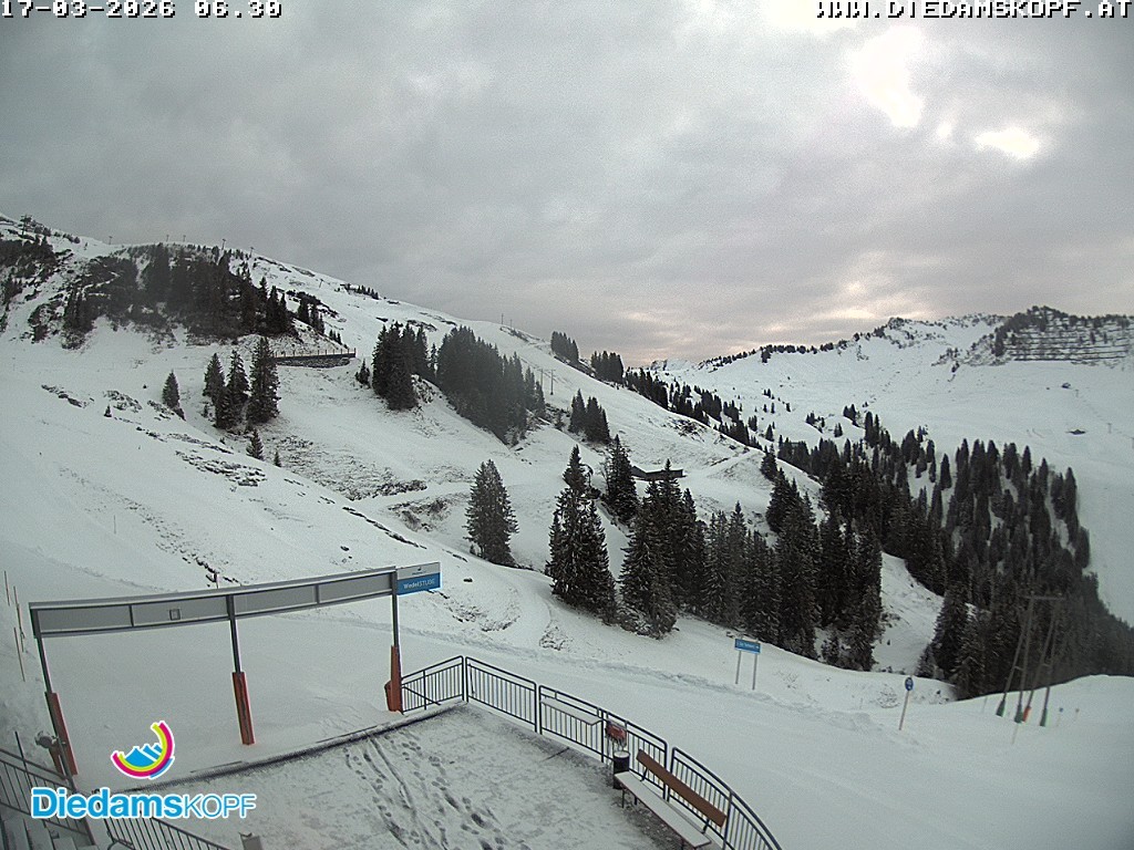 Archiv Foto Webcam Diedamskopf: Ausblick Wedelstube