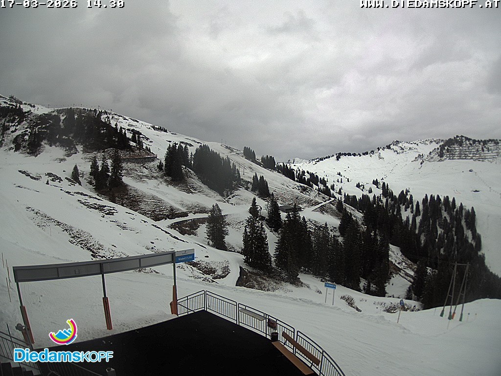 Archiv Foto Webcam Diedamskopf: Ausblick Wedelstube