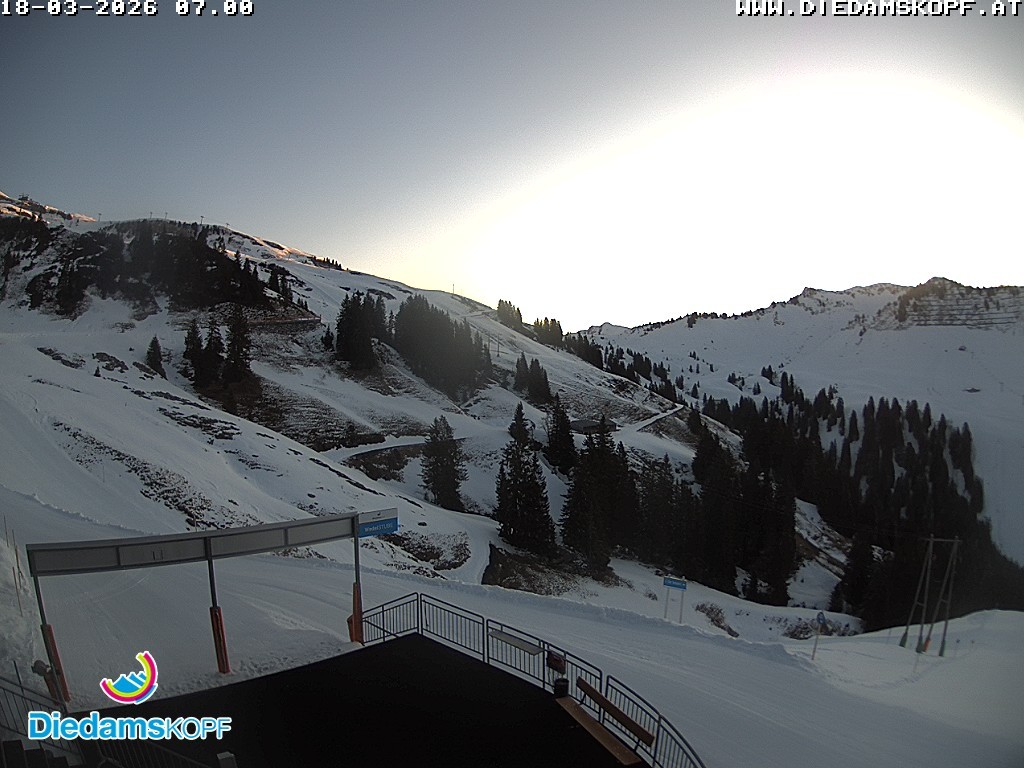 Archiv Foto Webcam Diedamskopf: Ausblick Wedelstube