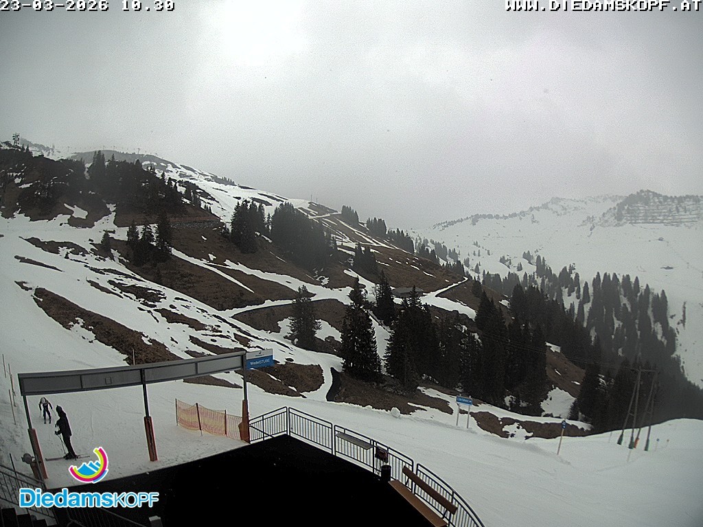 Archived image Webcam Mountain Diedamskopf - View Wedelstube
