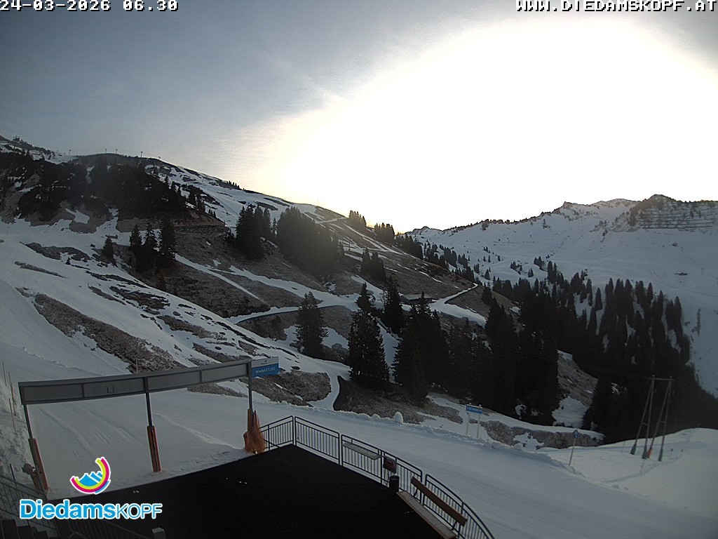 Archiv Foto Webcam Diedamskopf: Ausblick Wedelstube