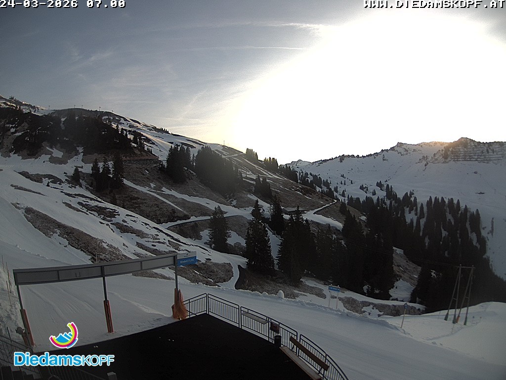 Archiv Foto Webcam Diedamskopf: Ausblick Wedelstube