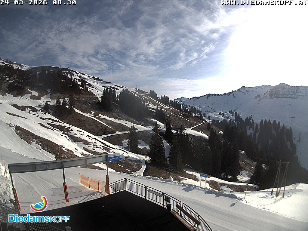 Archiv Foto Webcam Diedamskopf: Ausblick Wedelstube