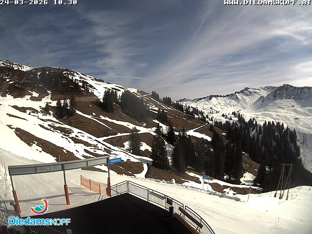 Archiv Foto Webcam Diedamskopf: Ausblick Wedelstube