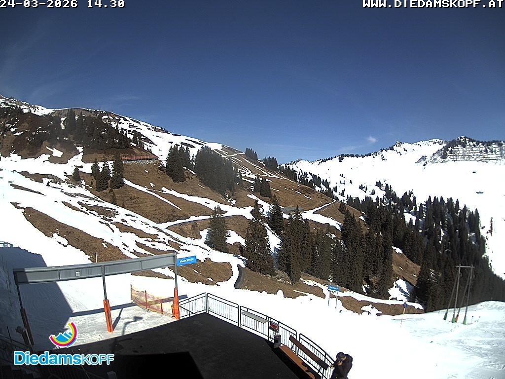 Archiv Foto Webcam Diedamskopf: Ausblick Wedelstube