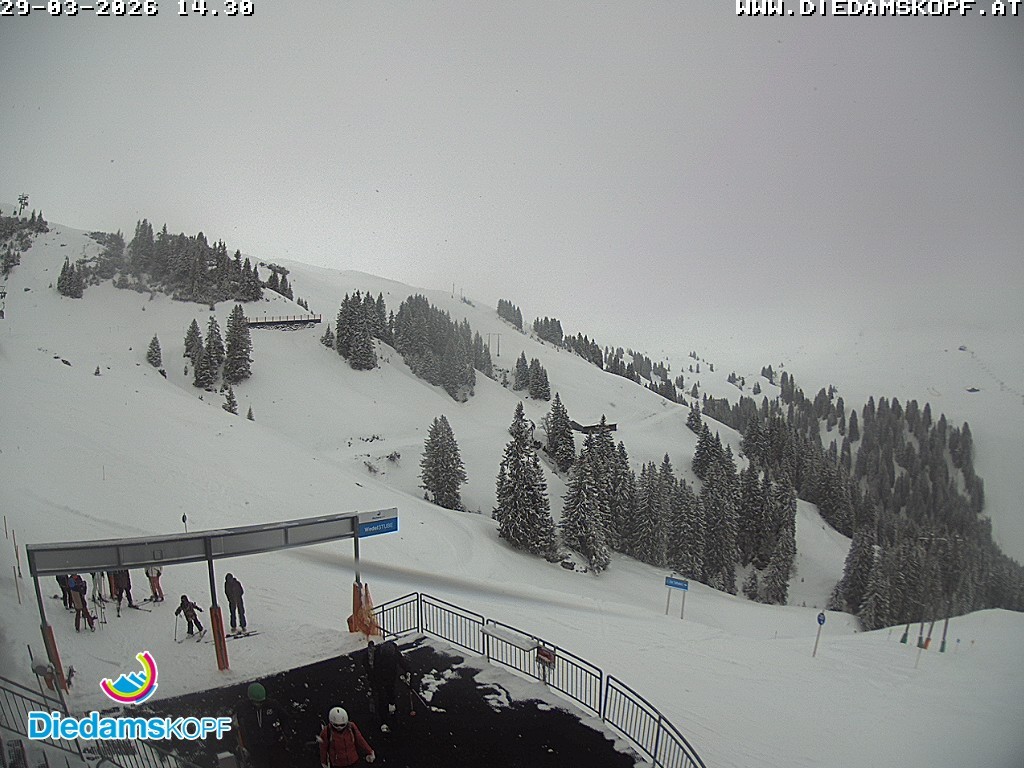 Archiv Foto Webcam Diedamskopf: Ausblick Wedelstube