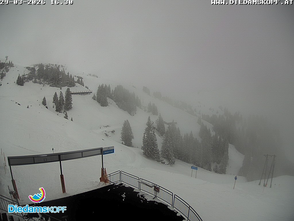 Archiv Foto Webcam Diedamskopf: Ausblick Wedelstube