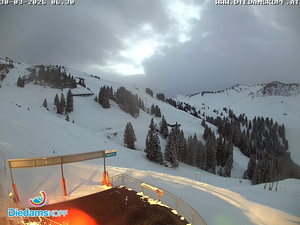 Archiv Foto Webcam Diedamskopf: Ausblick Wedelstube