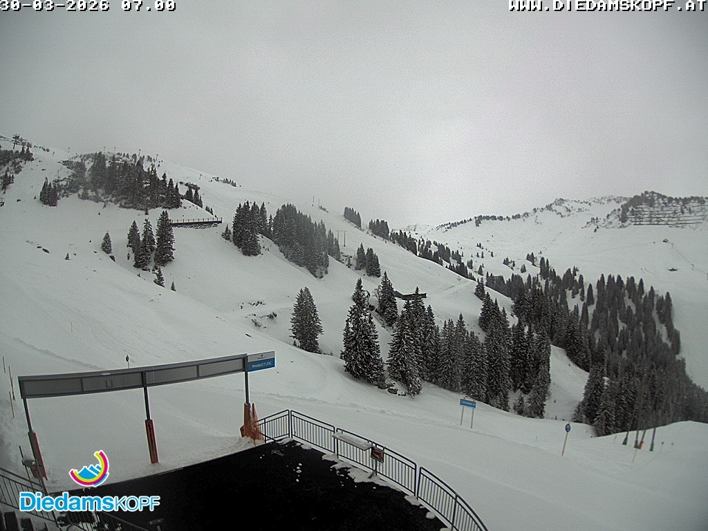 Archiv Foto Webcam Diedamskopf: Ausblick Wedelstube