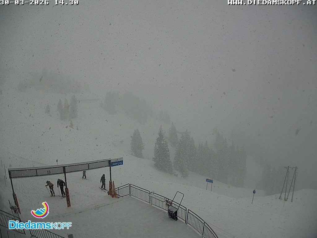 Archiv Foto Webcam Diedamskopf: Ausblick Wedelstube