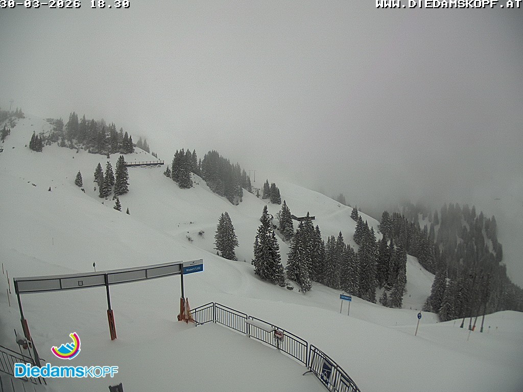Archiv Foto Webcam Diedamskopf: Ausblick Wedelstube