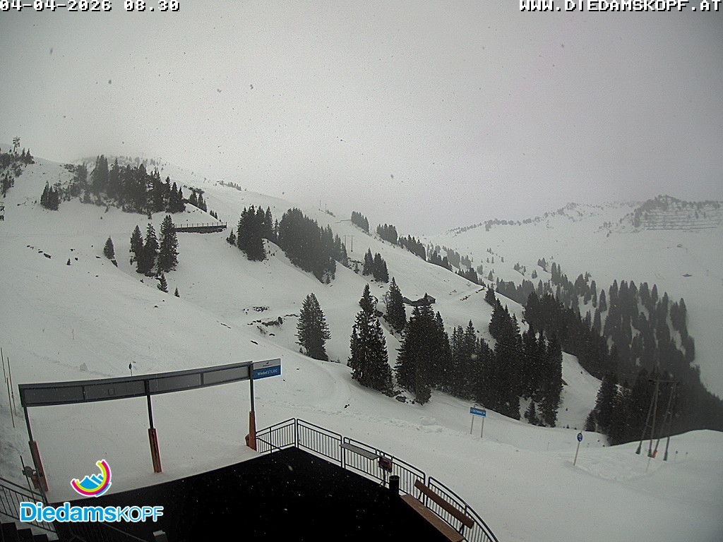 Archiv Foto Webcam Diedamskopf: Ausblick Wedelstube