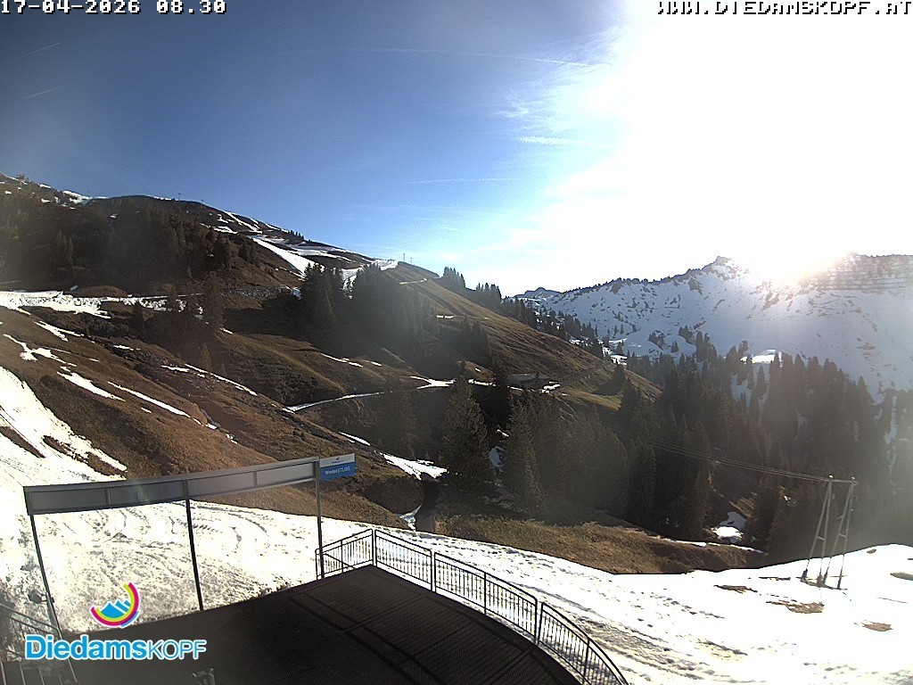 Archiv Foto Webcam Diedamskopf: Ausblick Wedelstube