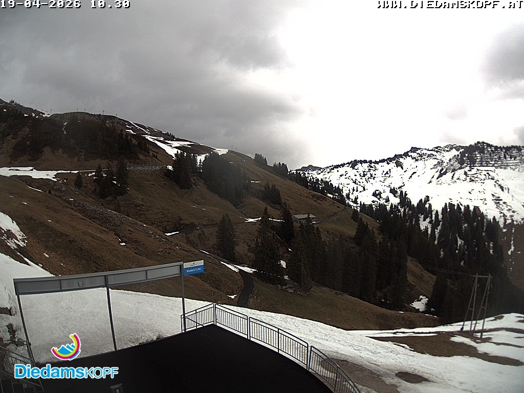 Archiv Foto Webcam Diedamskopf: Ausblick Wedelstube