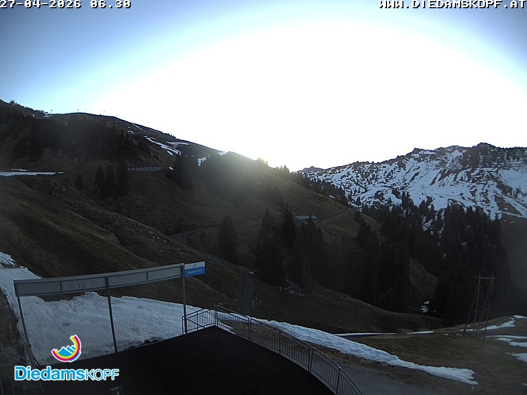 Archiv Foto Webcam Diedamskopf: Ausblick Wedelstube