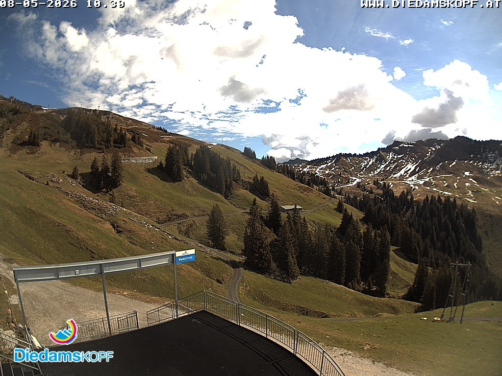 Archiv Foto Webcam Diedamskopf: Ausblick Wedelstube