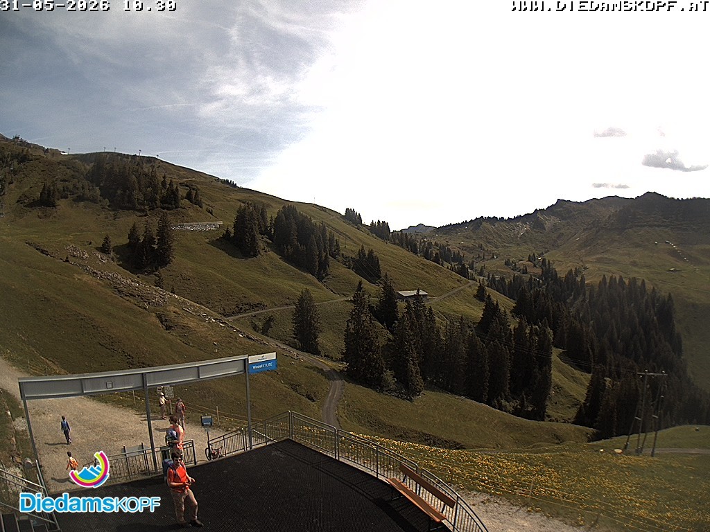 Archiv Foto Webcam Diedamskopf: Ausblick Wedelstube