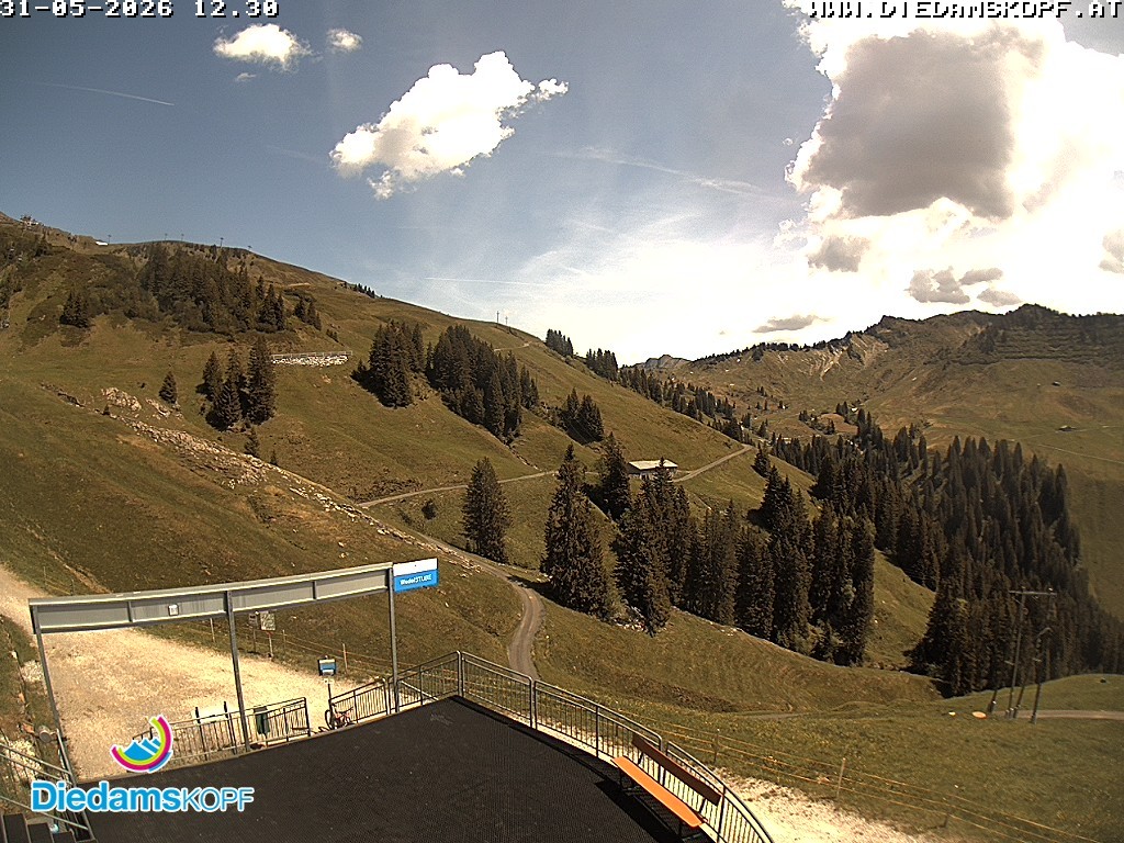 Archiv Foto Webcam Diedamskopf: Ausblick Wedelstube