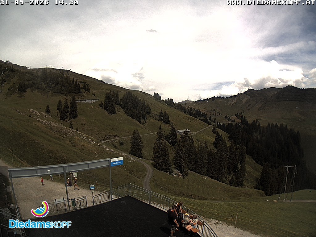 Archiv Foto Webcam Diedamskopf: Ausblick Wedelstube